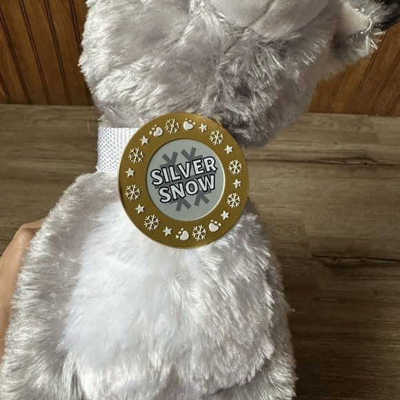 Build A Bear Silver Snow Reindeer 15" Plush Santa Outfit Medallion Christmas - Picture 6 of 7